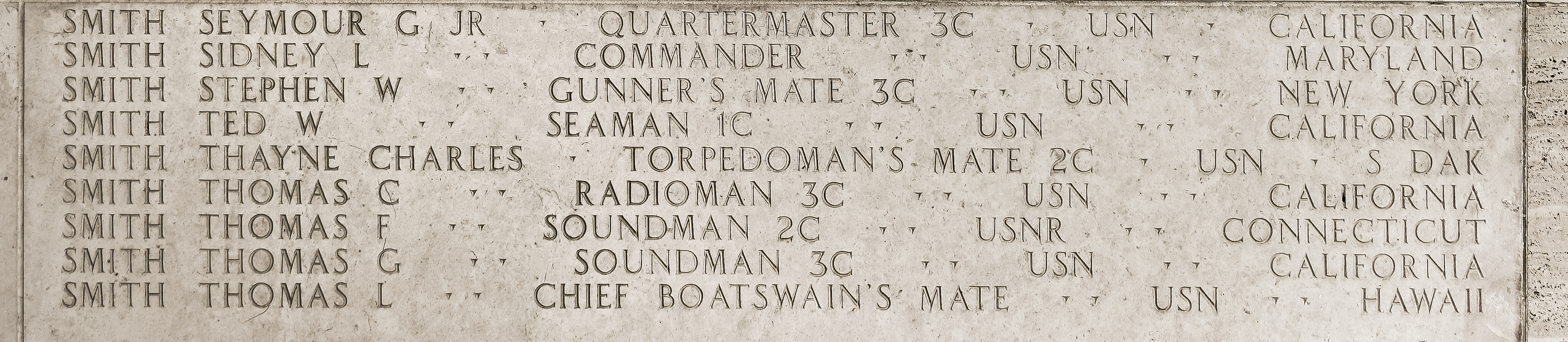 Thomas L. Smith, Chief Boatswain's Mate